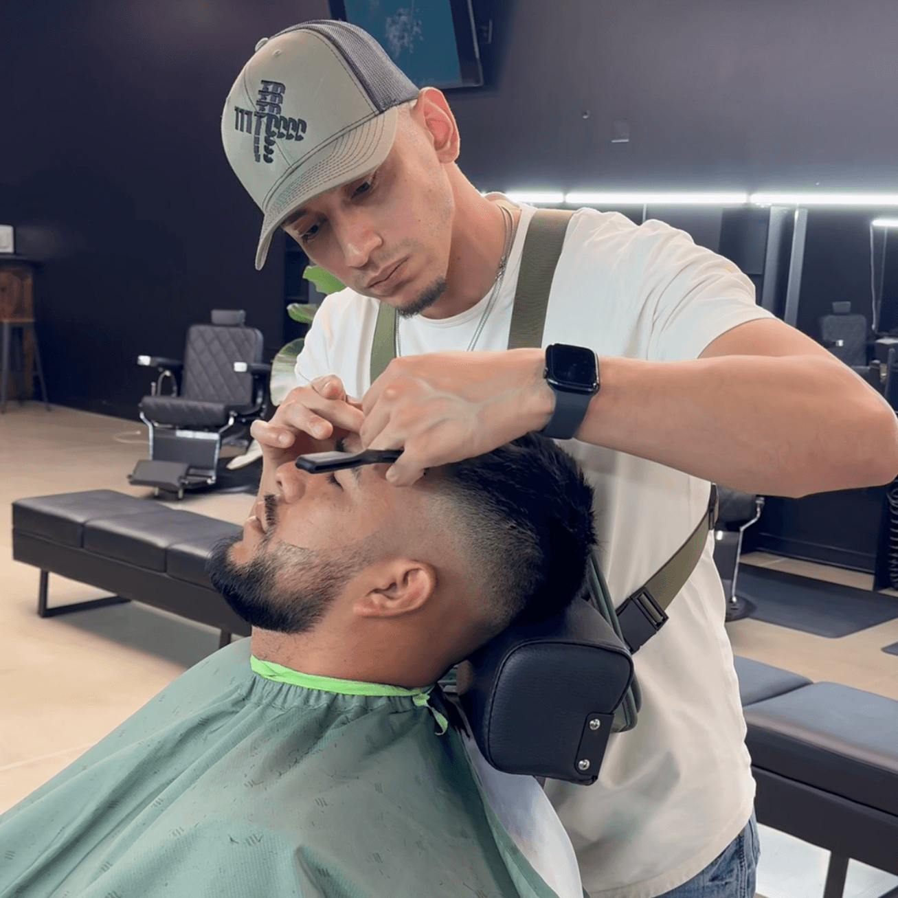 Michael cutting hair